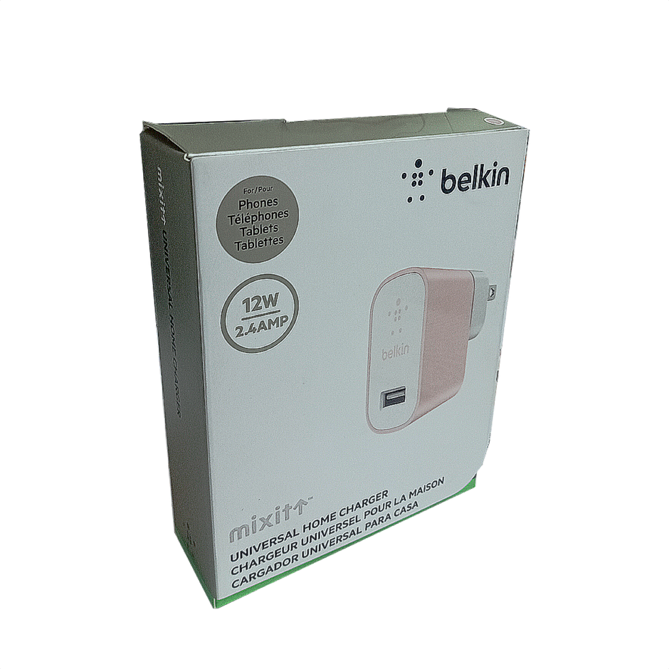 Cargador de Pared Belkin MIXIT Metálico USB-A 2.4A con Carga Rápida para Celular y Tablet