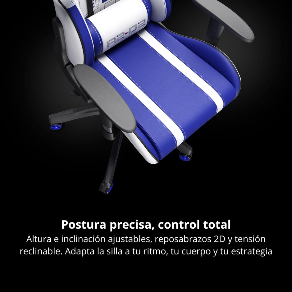 Silla Gamer Profesional Primus Thronos 103T R2-D2 Edición Especial Star Wars Ergonómica Reclinable 2D