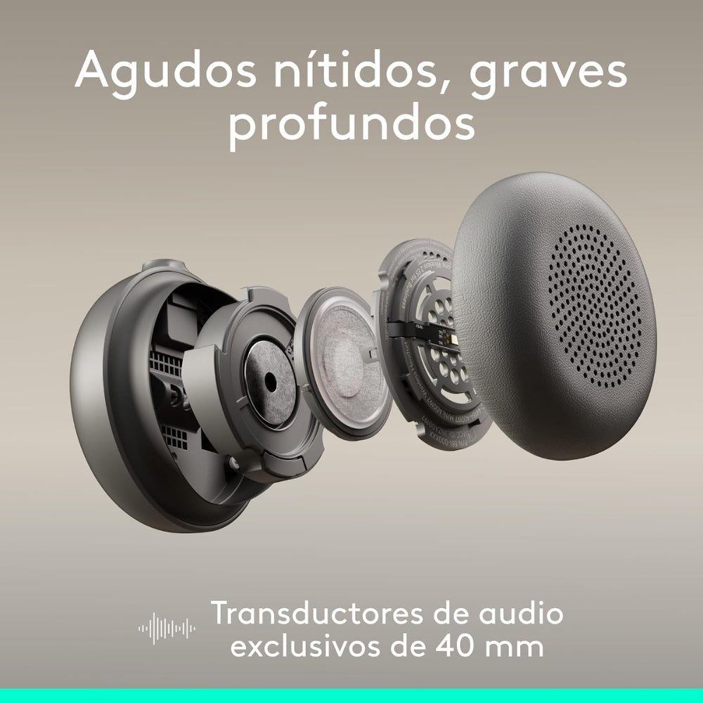 Audífonos Diadema Profesional Logitech Zone Wireless 2 ES Bluetooth ANC Híbrida Adaptativa - Grafito