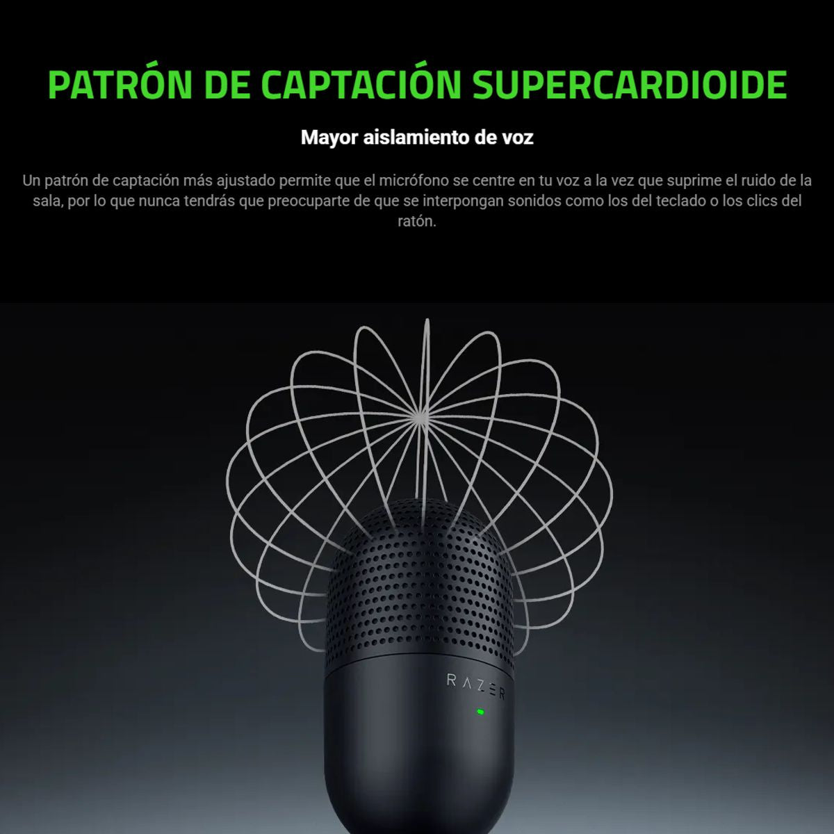 Micrófono Razer Seiren V3 Mini Condensador Supercardioide USB Ultra Compacto Blanco