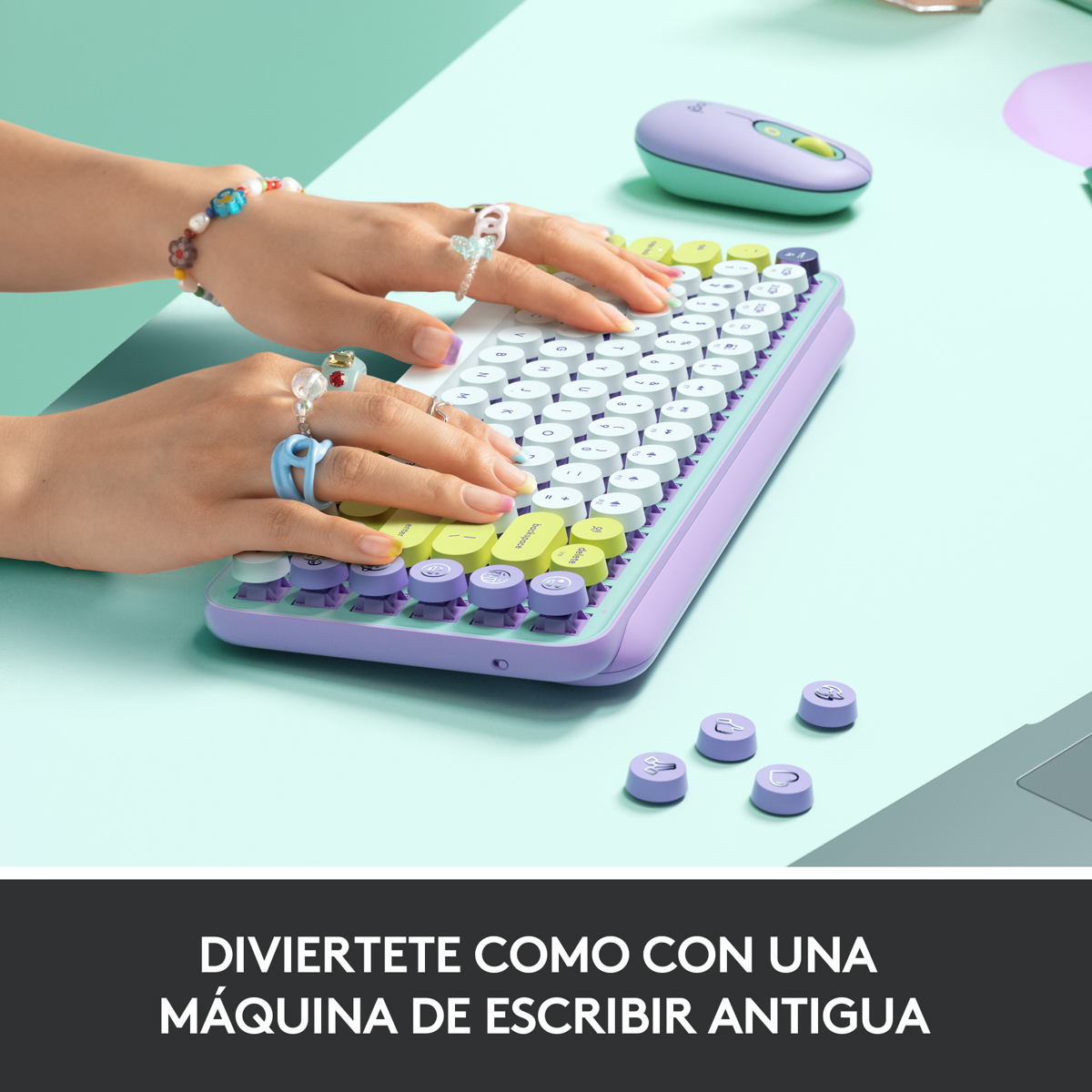 Teclado Inalámbrico Logitech POP Keys Daydream con Botón de Emojis