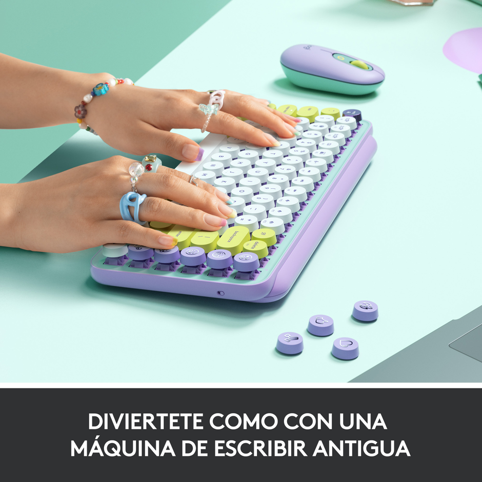Teclado Inalámbrico Logitech POP Keys Daydream con Botón de Emojis