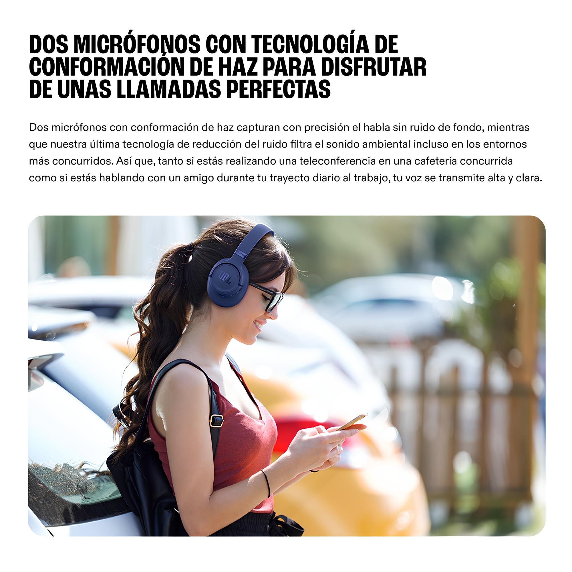 Audífonos Inalámbricos JBL Tune 780NC Bluetooth con Cancelación de Ruido ANC hasta 70h Batería - Blanco