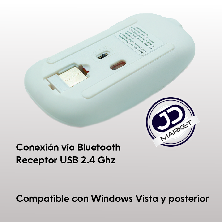 Mouse Inalámbrico Diseño Ultra Delgado, Slim Tipo Mac Rosa