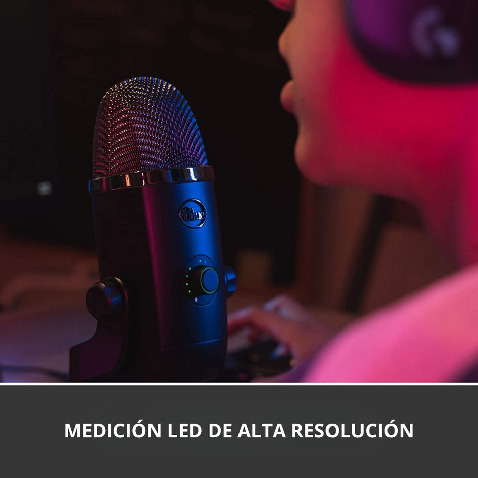 Micrófono Profesional USB Multipatrón Logitech Blue Yeti X Streaming/Gaming VO!CE 24-bit/48kHz - Negro