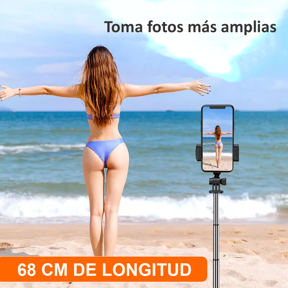 Trípode, Monopod y Selfie Stick 3en1 Modelo S03 + Control Bluetooth para Celular