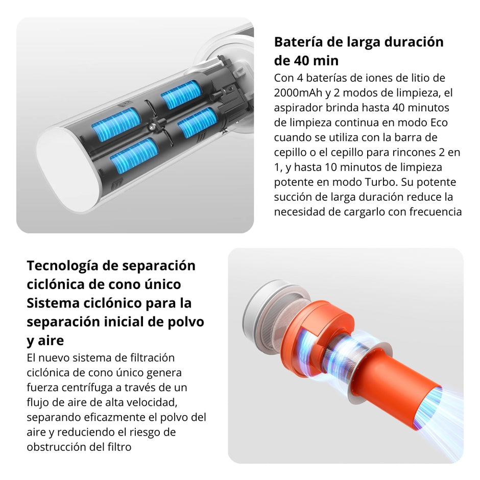Aspiradora Inalámbrica de Mano Xiaomi Vacuum Cleaner P30 22000Pa Escoba Vertical con Carga USB-C