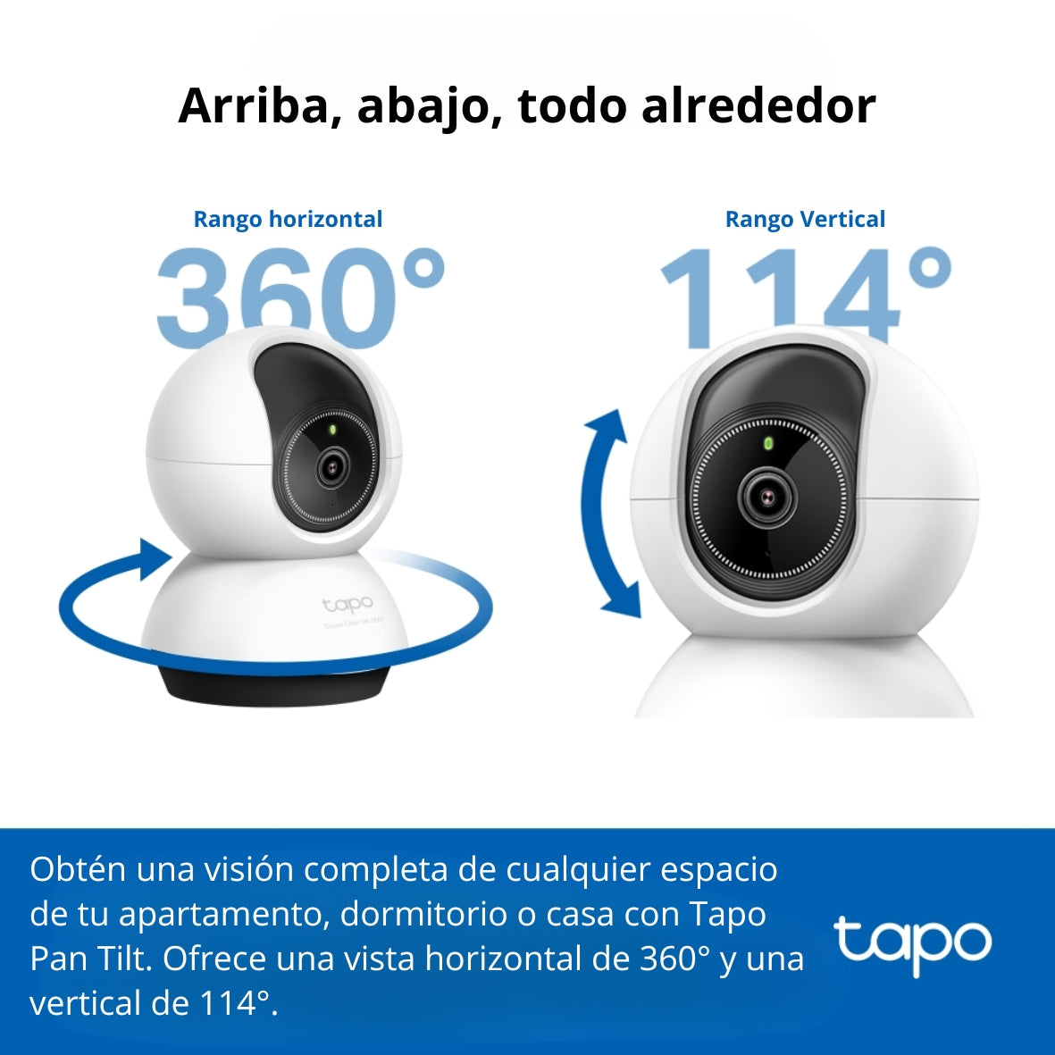 Cámara Wifi, 3K 5MP, Ai Audio Pan / Tilt, TP-Link Tapo TC74