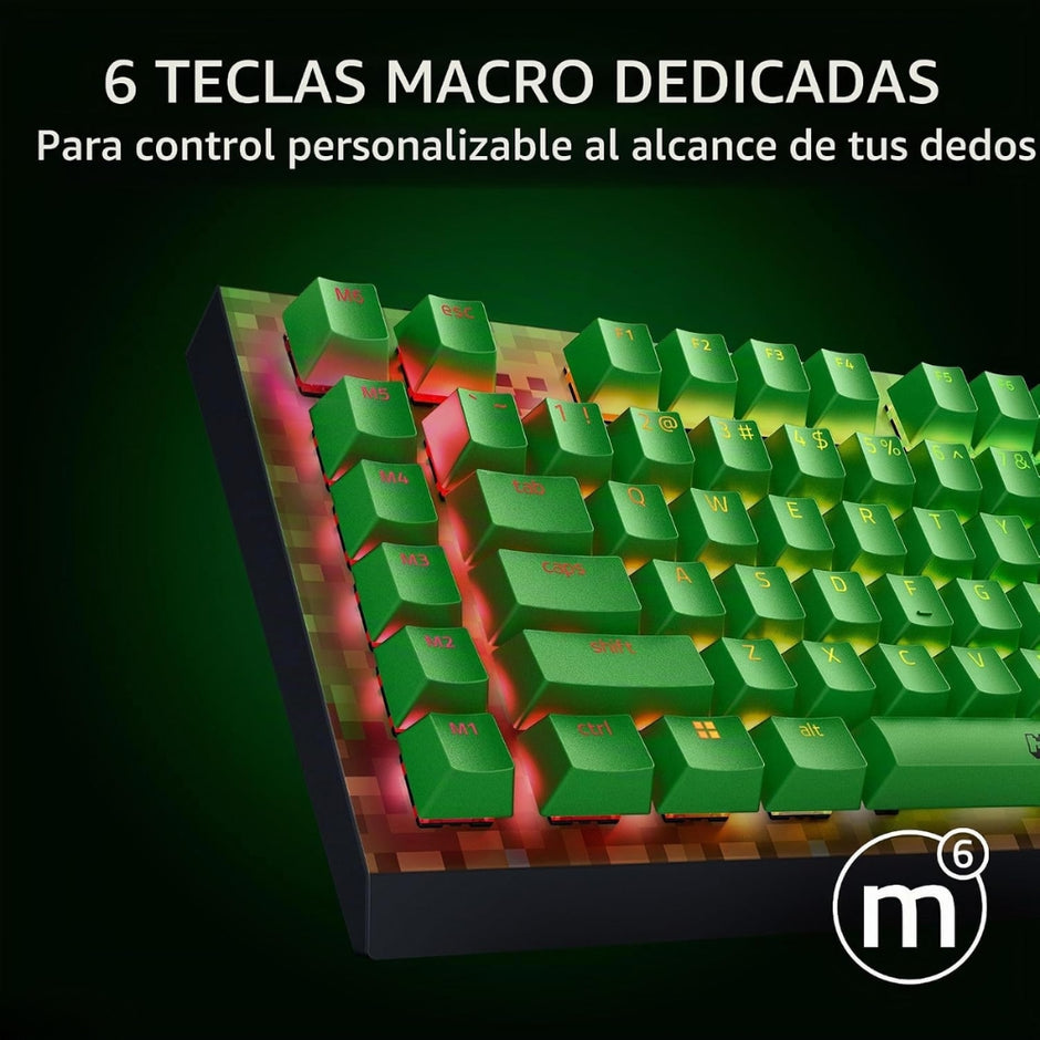 Teclado Gamer Mecanico Razer Blackwidow V4 X Edicion Minecraft