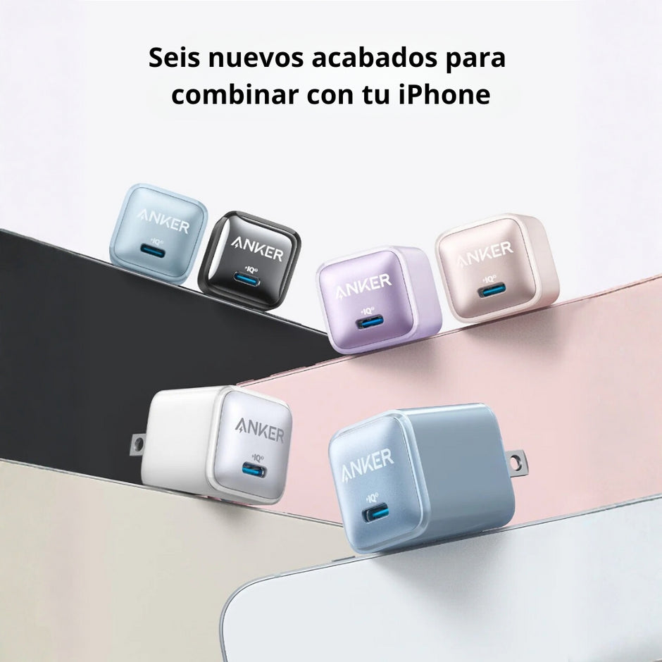 Cargador Anker Nano A2637 USB-C Power Delivery 20W Carga Rápida Compacto para iPhone y Android