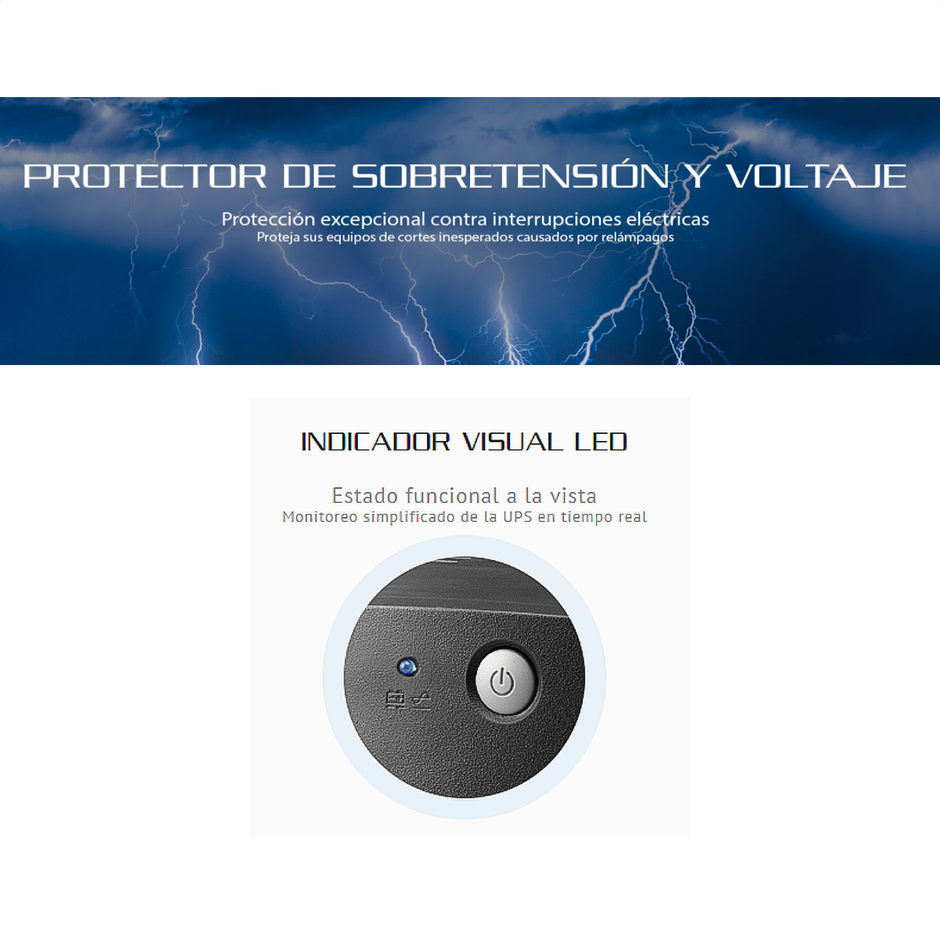 UPS Interactiva Forza BT-601 de 600VA/360W con 8 Tomas y Regulador