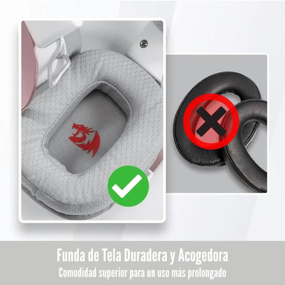 Audífonos Diadema Gamer USB Redragon Zeus H510W X RGB Sonido 7.1 Micrófono Cancelación de Ruido - Blanco