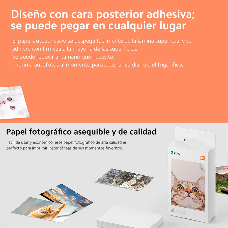 Papel Fotográfico Xiaomi Mi Portable Photo Printer x 20 Hojas (1 Caja)