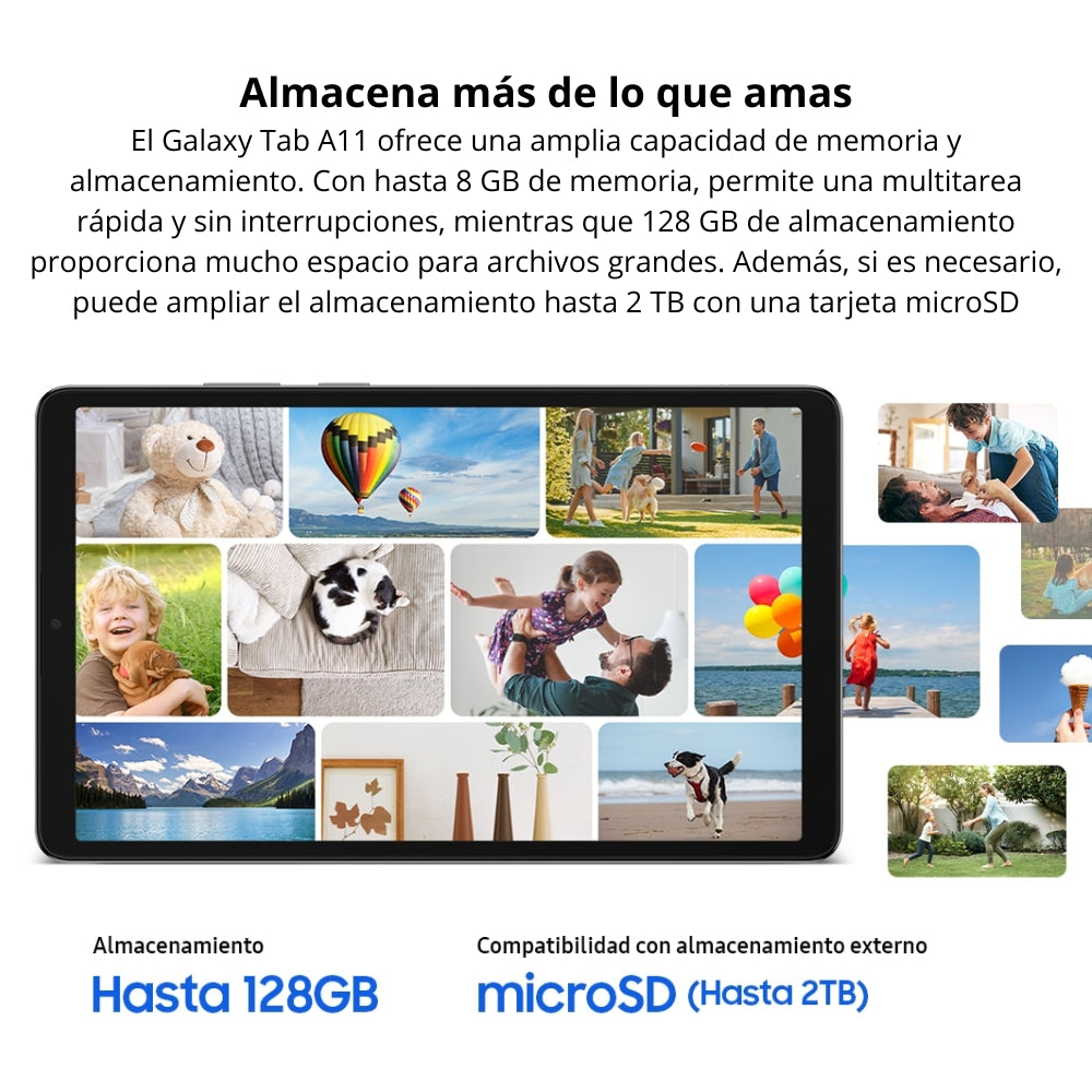 Tablet Samsung Galaxy Tab A11 Wi-Fi Pantalla 8.7” 90Hz 128GB/8GB 8MP 5100mAh - Gris