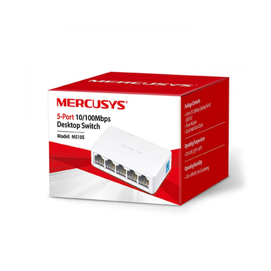 Switch De Escritorio De 5 Puertos 10/100mbps, Mercusys Ms105