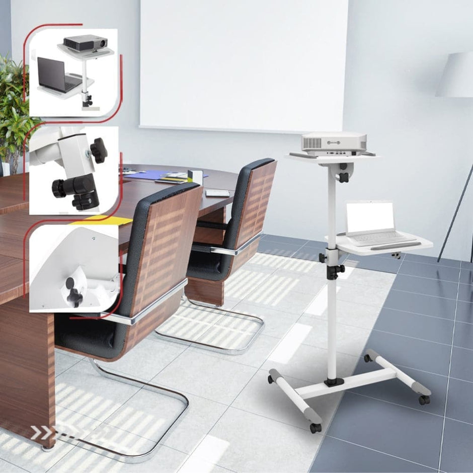 Soporte Móvil con Ruedas para Proyector y Laptop Portátil TechGo SPPR-02 de Altura Ajustable Universal