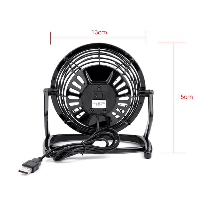 Ventilador Usb Portátil, Ajustable Ligero Silencioso, Negro