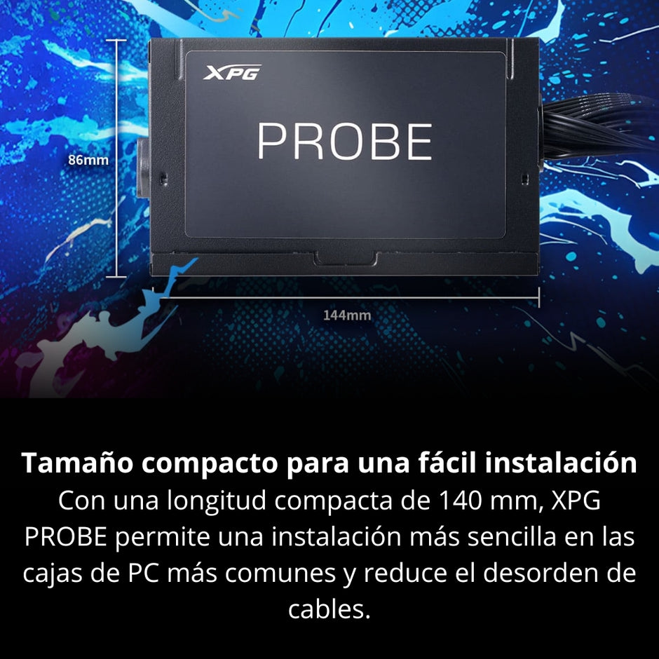 Fuente De Poder Gamer XPG Probe 700W Real 80 Plus Bronze ATX, con Ventilador 120mm y Protección Completa