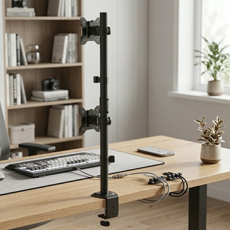 Soporte Escritorio Techgo SPM-1125 Doble Monitor Vertical 17-32