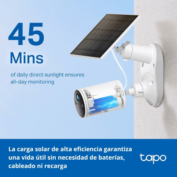 Panel Solar Tp-link Tapo A201, para Cámara con Batería Recargable, Proteccion IP65, Cable de 4 Metros