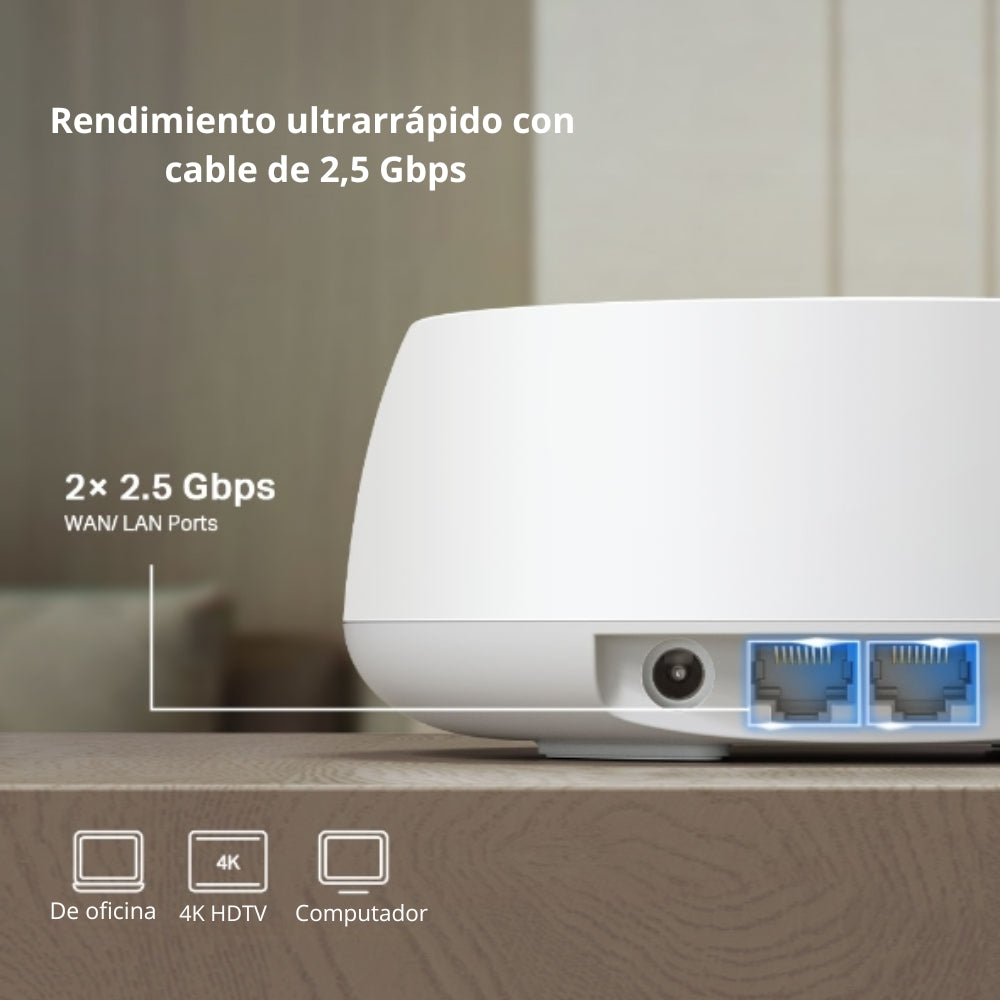 Sistema WiFi 7 Mesh BE5000 TP-Link Deco BE25 (3-pack) Red a 5012Mbps en Malla para el Hogar