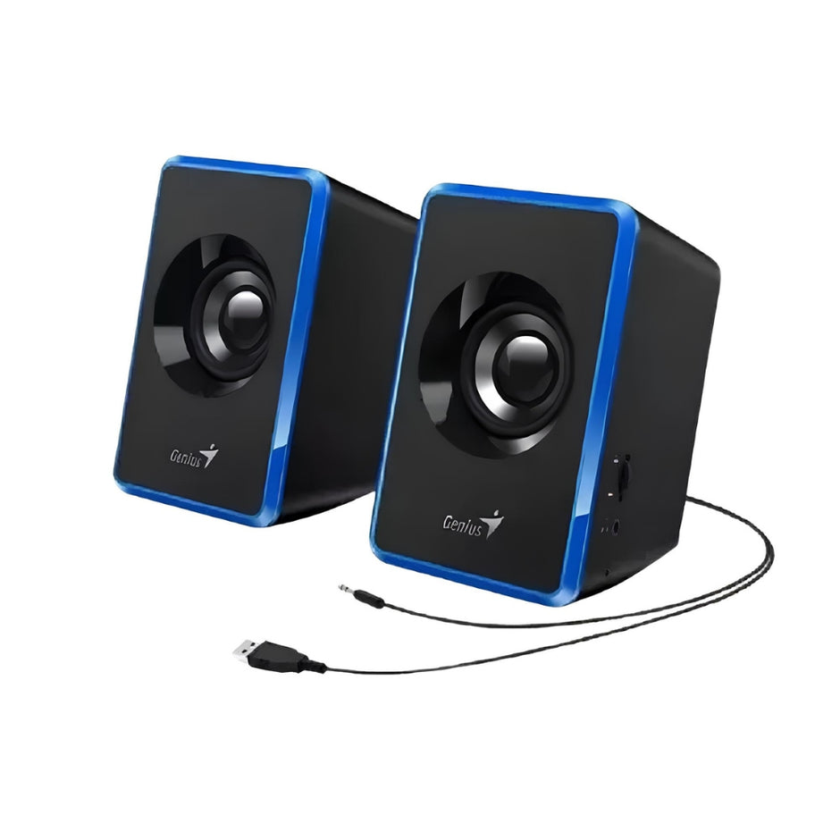 Parlantes USB Genius SP-U125 Sonido Estéreo 3W y Control de Volumen con Entrada 3.5mm - Negro/Azul