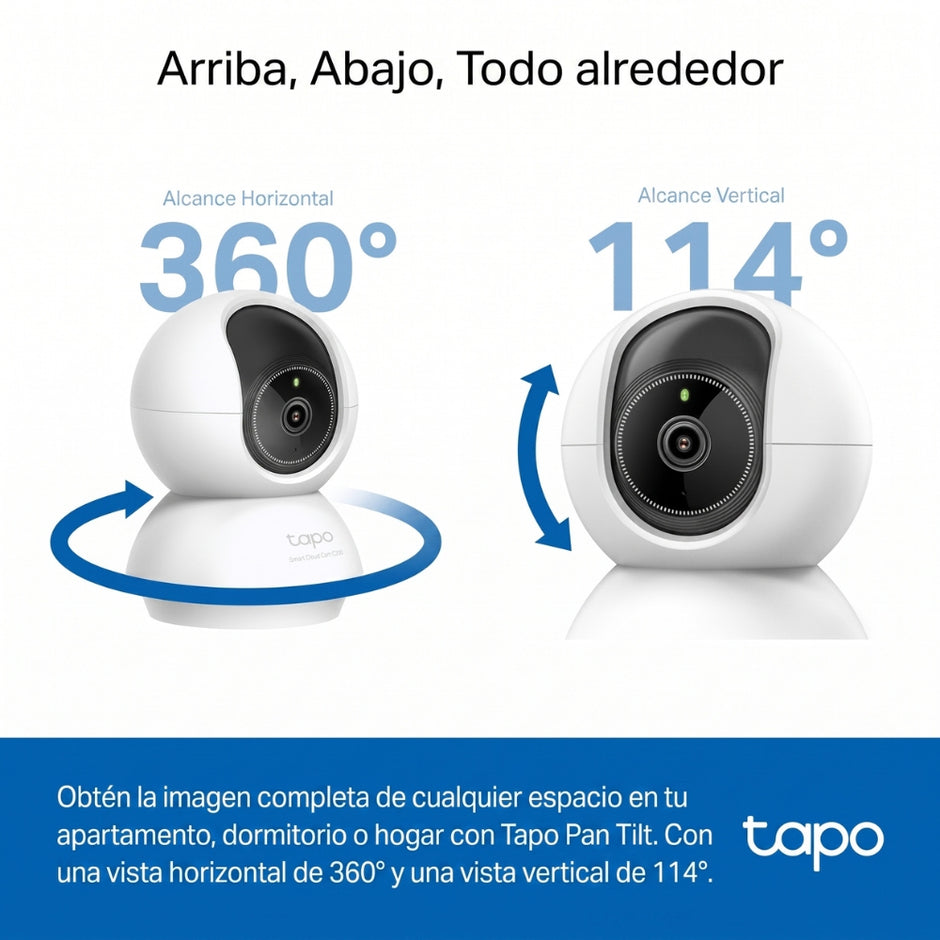 Cámara Seguridad Wi-Fi TP-Link Tapo C230 3K 5MP Robótica 360° Detección IA Visión Nocturna Mejorada