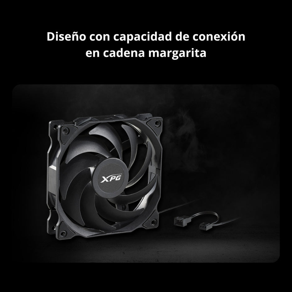 Ventilador XPG Vento 120 para PC 1200RPM, 45.3 CFM Silencioso y Almohadillas Antivibración - Negro