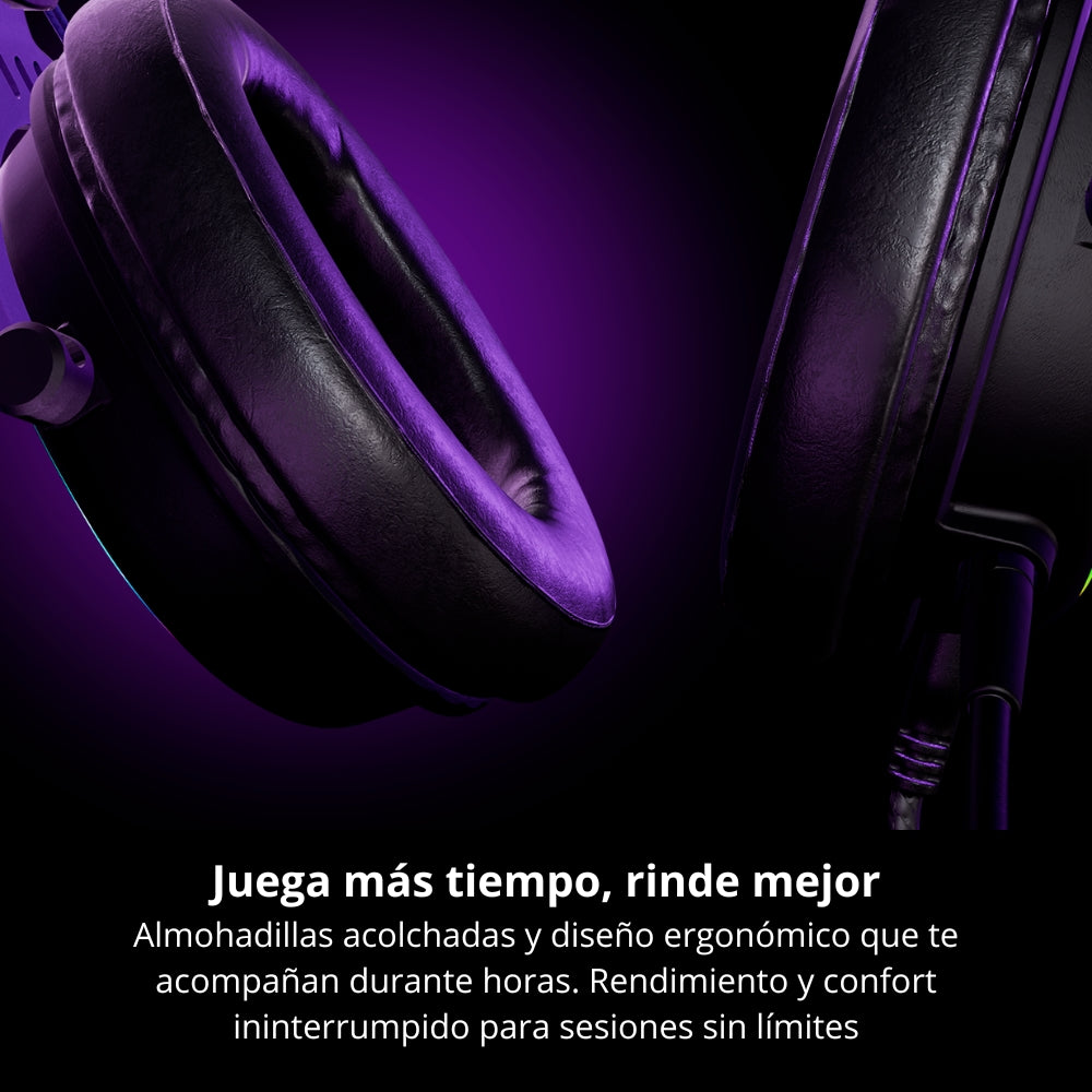 Diadema Gamer Primus Arcus 151T con Micrófono RGB USB-A y USB-C Sonido Envolvente 7.1 Negro
