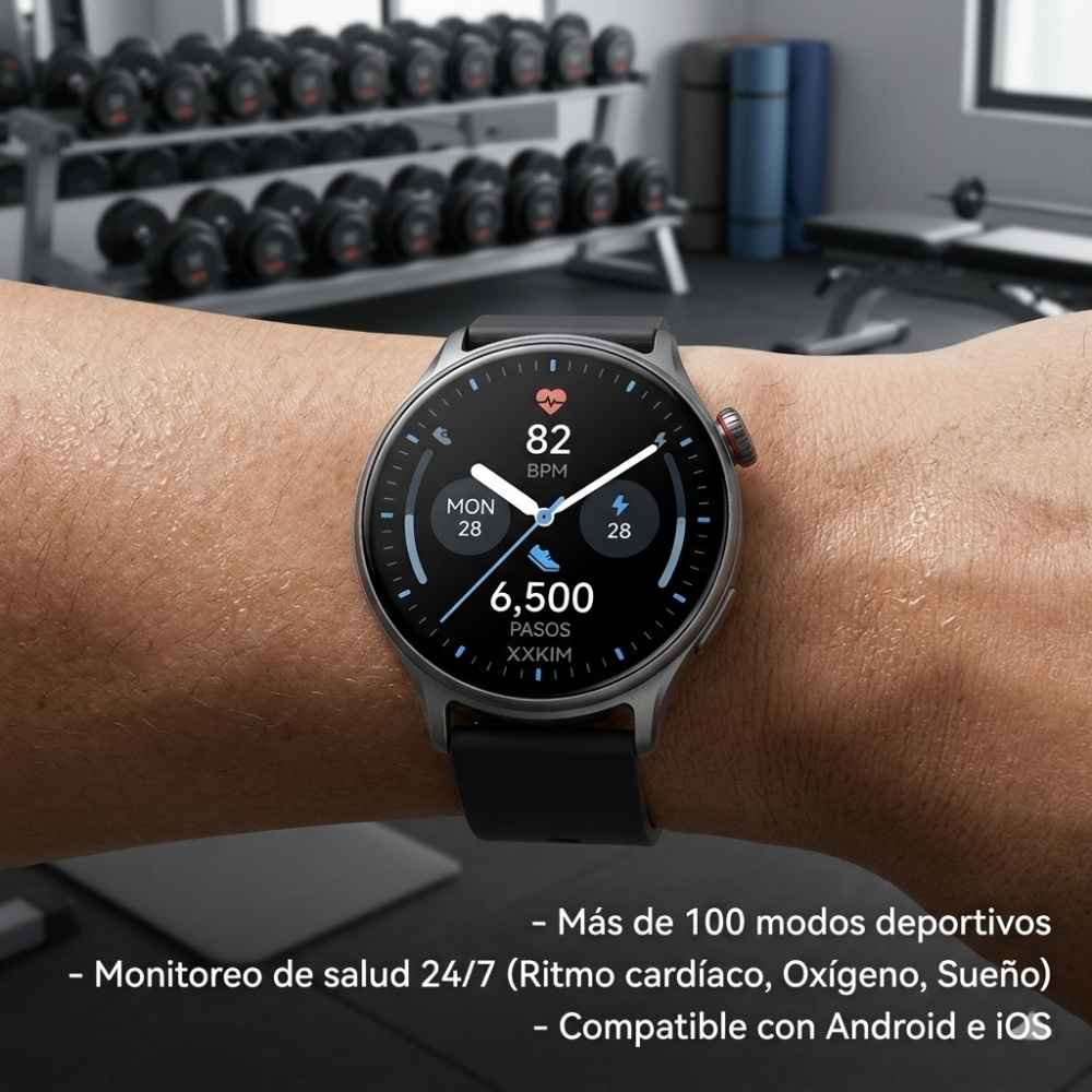 Reloj Inteligente Smartwatch XKIM GTX1 Llamadas Bluetooth 5.3 TFT 1.46” 360x360px 300mAh Caja Metal IP68