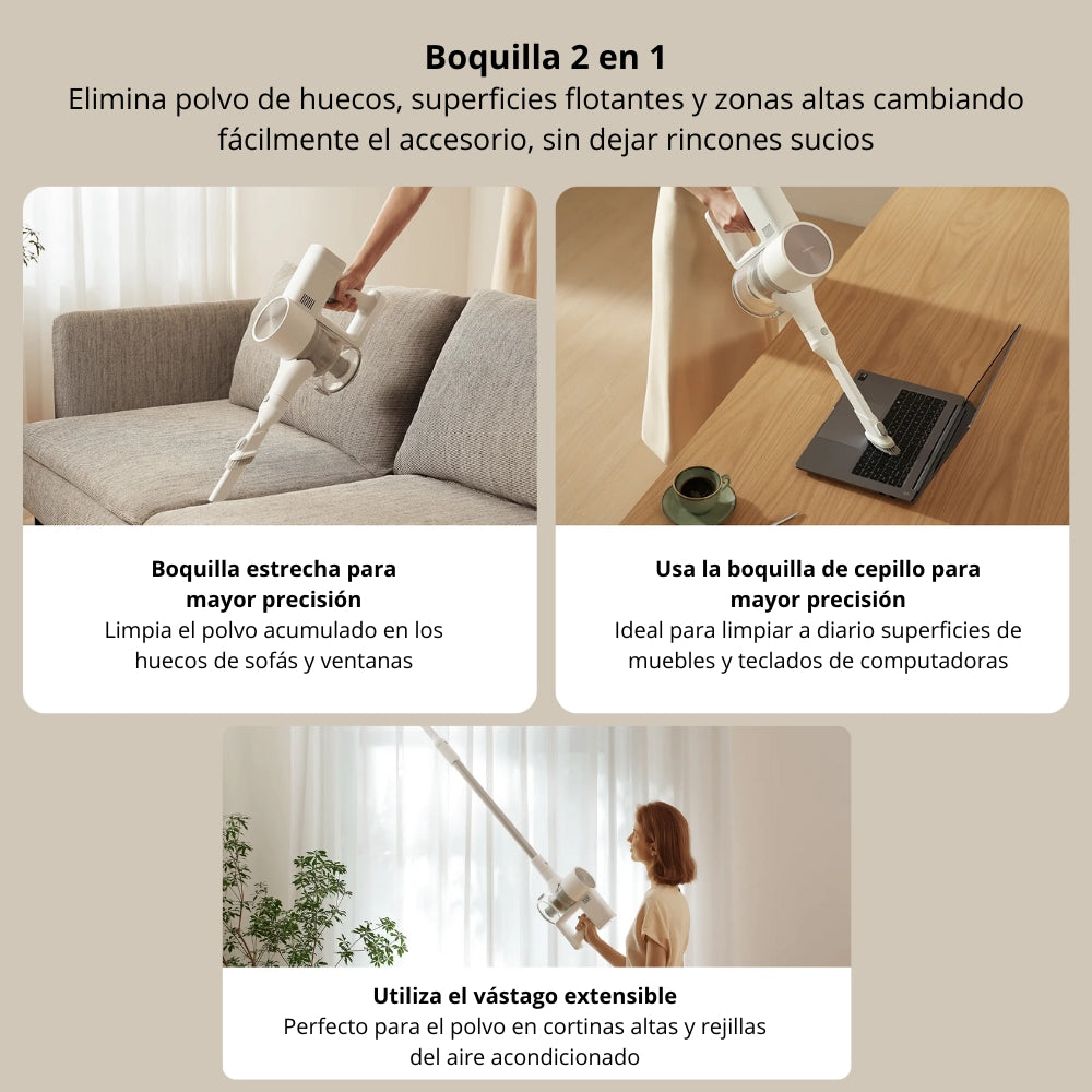 Aspiradora Vertical Inalámbrica Xiaomi Vacuum Cleaner G20 Succión 150AW Filtro 5 Etapas Batería Eco 60min