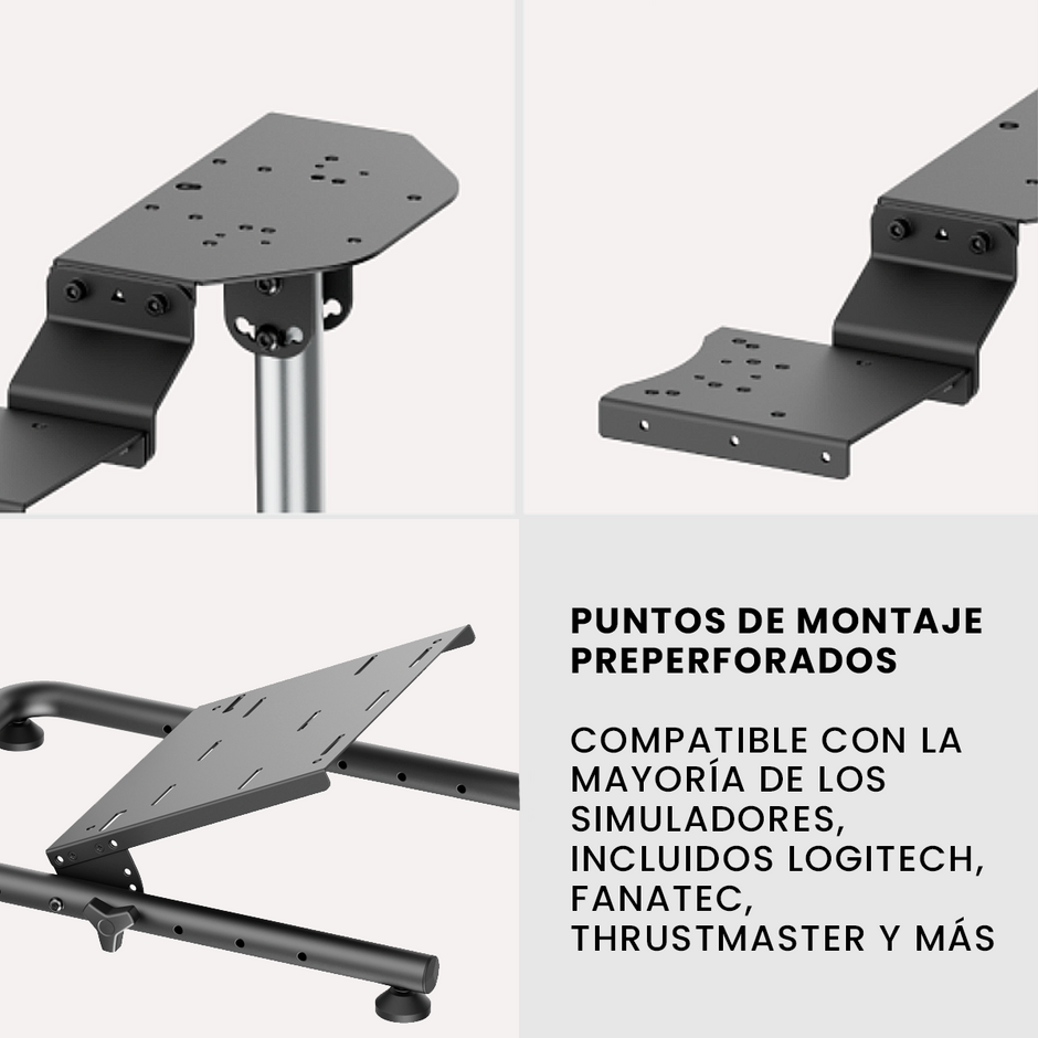 Soporte Universal Plegable para Simulador Timón y Palanca TechGo SPTG-03, Compatible Logitech y +