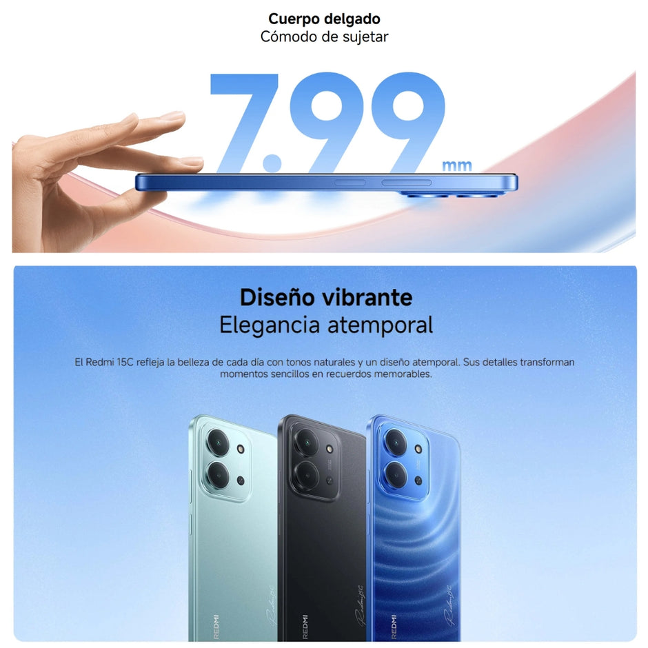 Celular Xiaomi Redmi 15c Dual Sim 4g 128gb/4gb 6.9' 50mp Azul