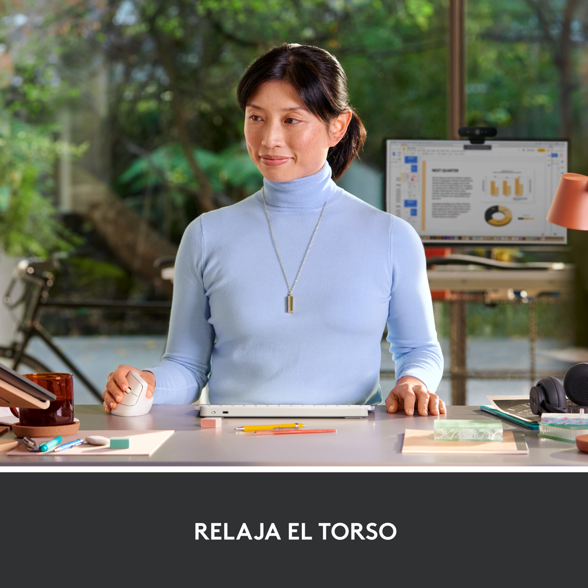 Mouse Ergonómico Vertical Logitech Lift, Inalámbrico para Manos Pequeñas y Medianas, Blanco