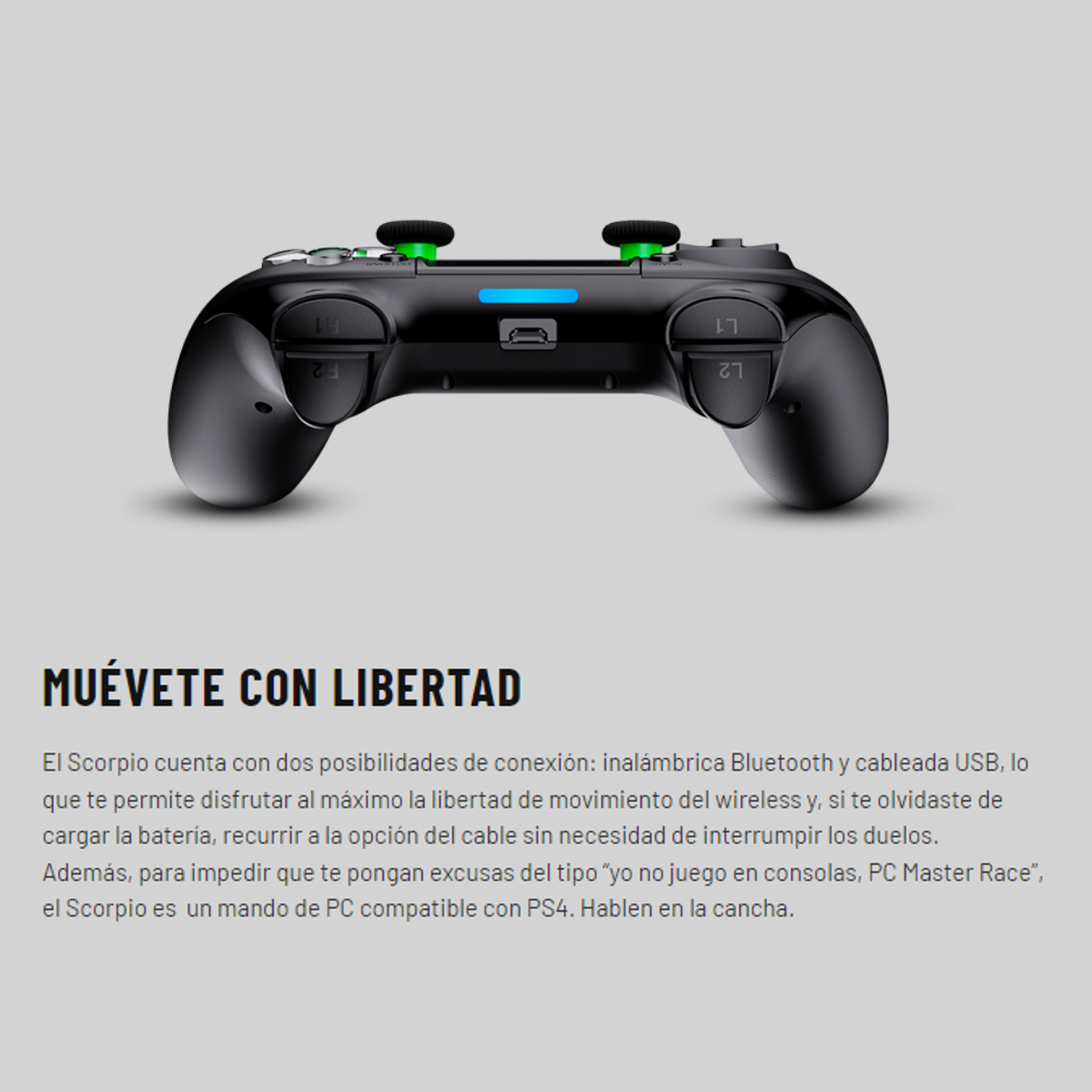 Control Gamepad Bluetooth T-Dagger Scorpio T-TGP802 para PS4 PS3 PC