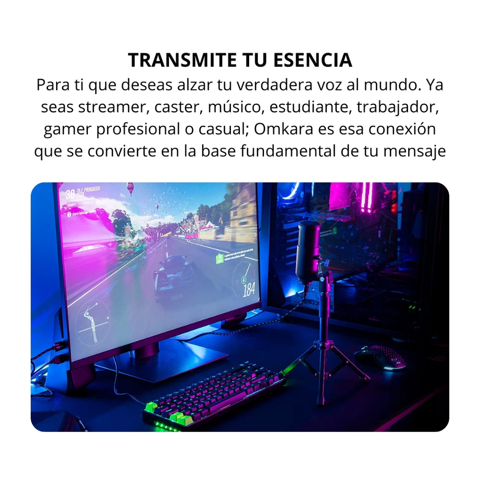 Micrófono USB VSG Omkara Mc440 Cardioide Streaming Podcast Gaming con Filtro Antipop y Trípode