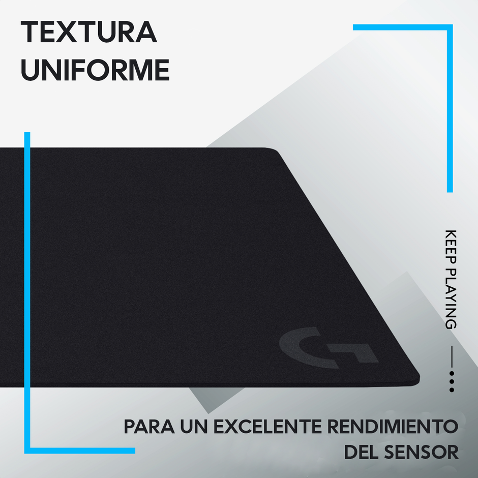 Mouse Pad Alfombrilla Gamer Logitech G840 Desk Mat Tela XL 900x400x3mm Fricción Moderada Base Goma - Negro