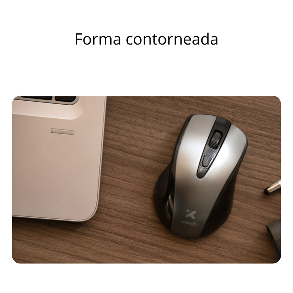 Mouse Inalambrico Xtech XTM315GY Optico 1600dpi 2.4GHz