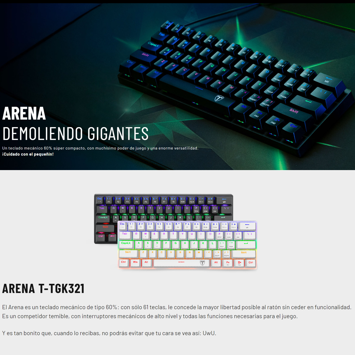 Combo Gamer T-Dagger Arena T-TGK321 + Lieutenant T-TGM301 + Padmouse Lava T-TMPO200