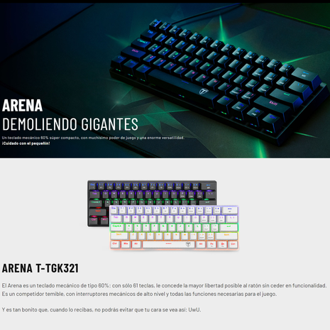 Combo Gamer T-Dagger Arena T-TGK321 + Lieutenant T-TGM301 + Padmouse Lava T-TMPO200