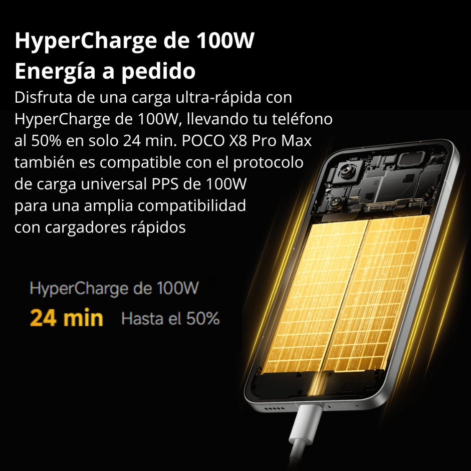 Celular Xiaomi POCO X8 Pro Max 5G Dual SIM AMOLED 6.83” 512GB/12GB 50MP OIS 8500mAh/100W IP68 - Negro