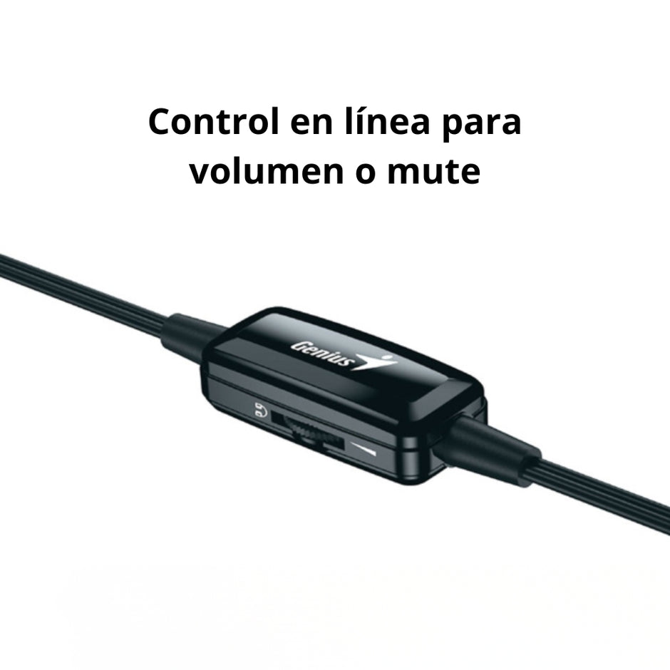 Audifonos Diadema Genius HS-220U Con Micrófono USB-A Botón AI Copilot - Negro