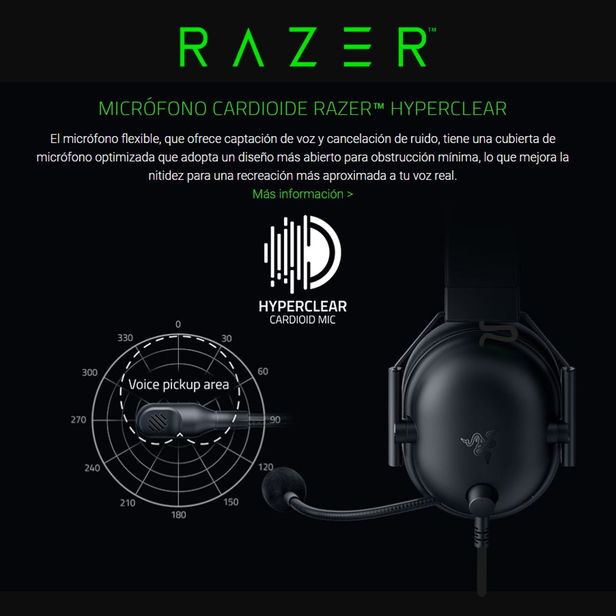 Razer Auriculares BlackShark V2 X Sonido 7.1 Mic HyperClear Cancelación Ruido PC Consolas Móvil - Verde