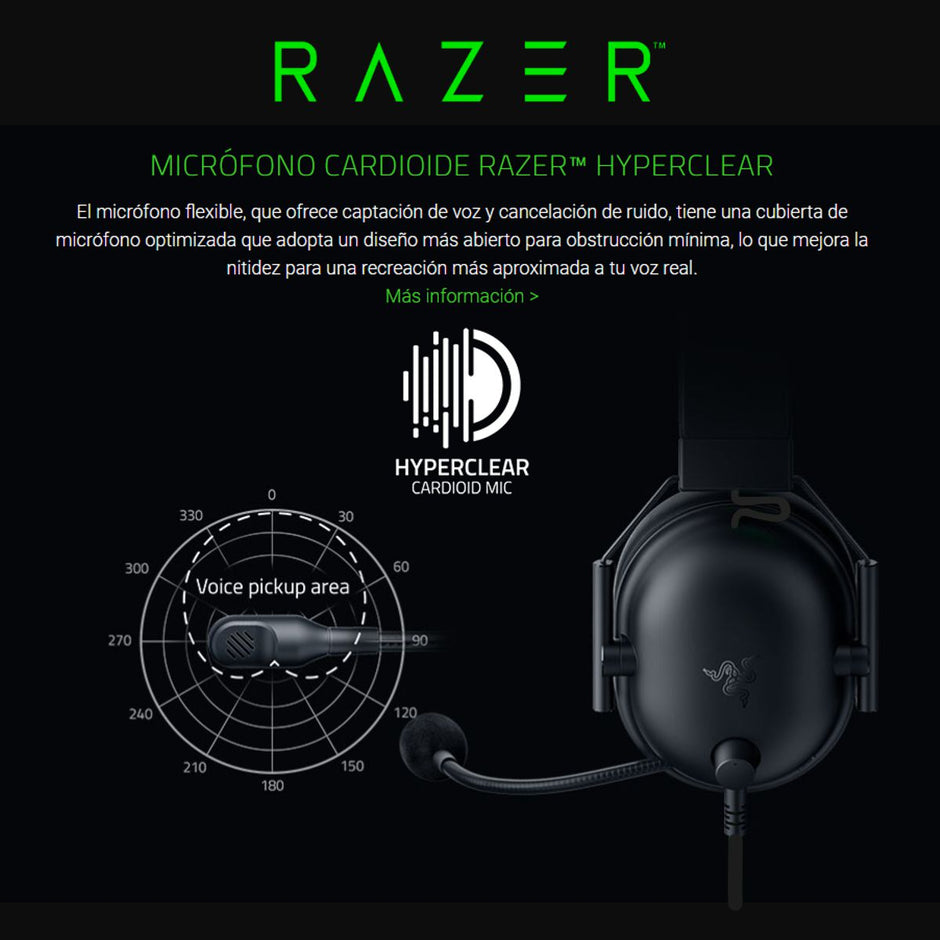 Razer Auriculares BlackShark V2 X Sonido 7.1 Mic HyperClear Cancelación Ruido PC Consolas Móvil - Verde