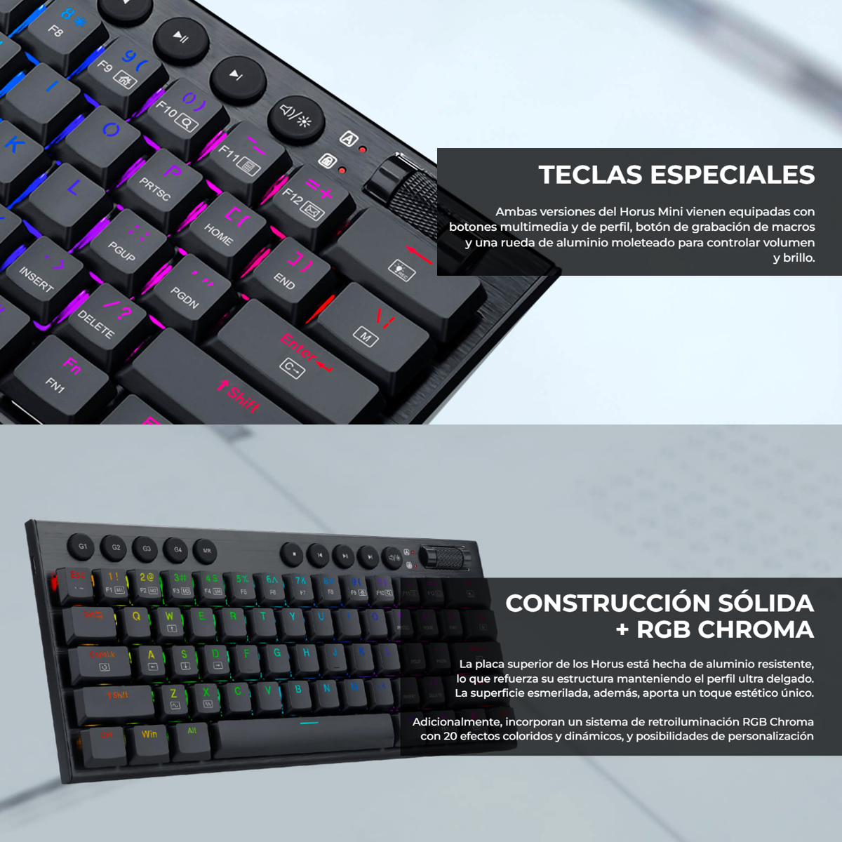 Teclado Mecanico Redragon Horus Mini K632-rgb 60%