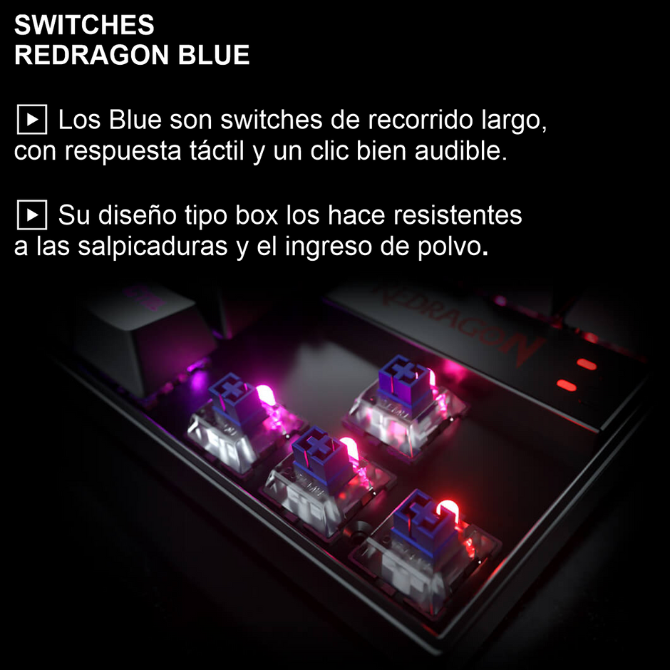 Teclado Gamer Mecánico Redragon K552RGB Kumara con Switch Rojo, Negro