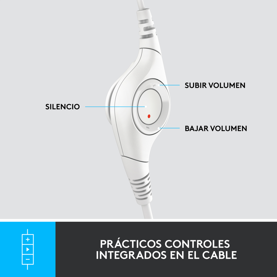 Audífonos Diadema USB Logitech H390 Micrófono Supresión de Ruido Audio Digital Control Mute - Blanco