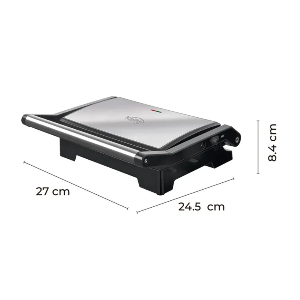 Asador Grill Kalley K-SG180 Superficie Antiadherente Sanduchera Panini 1000W Apertura 180°