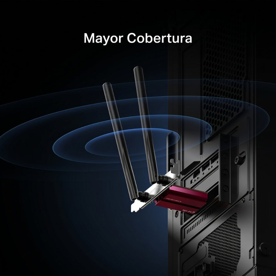 Adaptador de Red PCIe Mercusys MA37BE BE6500 WiFi 7, 6GHz + 5GHz a 2882Mbps y Bluetooth 5.4
