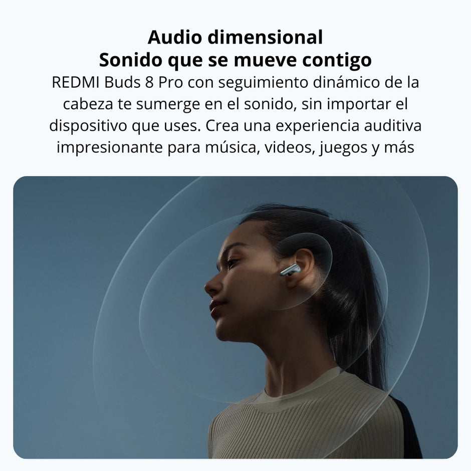 Audífonos Inalámbricos Xiaomi Redmi Buds 8 Pro TWS Bluetooth ANC 55dB Micrófono Triple con IA - Blanco